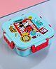 Disney by SKI Mickey Square Meal Steel Inner Insulated 3 Partition Bento Lunch Box 600 ml - Sky Blue & Red