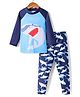 KIDLINGSS Full Raglan Sleeves Sharks Printed Tee & Pant Set - Navy Blue