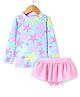 KIDLINGSS Full Sleeves Star Fish Printed Top & Panty Set - Blue & Pink