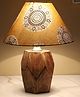 Tu Casa Mangowood Diamondcut Table Lamp For Home Decoration, Bedroom, Living Room, Lounge, Office, Festival Gifting, Study Table (Mandala Print With Satin Shade) H - 13