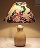 Tu Casa Mangowood Diamondcut Table Lamp For Home Decoration, Bedroom, Living Room, Lounge, Office, Festival Gifting, Study Table (Carnation Print With Satin Shade) H - 13