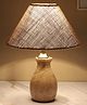 Tu Casa Mangowood Pot Style Table Lamp For Home Decoration, Bedroom, Living Room, Lounge, Office, Festival Gifting, Study Table (Beige With Jute Shade) H - 13