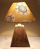Tu Casa Mangowood Pyramid Style Table Lamp For Home Decoration, Bedroom, Living Room, Lounge, Office, Festival Gifting, Study Table (Mandala Print With Satin Shade) H - 13