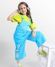 Ollington St. 100% Cotton Printed Dungaree & Half Sleeves Inner Top -Green & Light Blue
