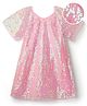Kookie Kids Woven Half Raglan Sleeves Party Dress With Sequin Detailing - Pink