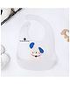 StarAndDaisy Reusable Silicone Baby Bib with Adjustable Buttons for Mess-Free Feeding, Weaning, and Easy Cleaning and Waterproof. (PACK OF 2-PRINTED White)