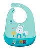 StarAndDaisy Reusable Silicone Baby Bib with Adjustable Buttons for Mess-Free Feeding, Weaning, and Easy Cleaning and Waterproof. (PACK OF 1-BEAR PRINT BLUE)