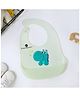 StarAndDaisy Reusable Silicone Baby Bib with Adjustable Buttons for Mess-Free Feeding, Weaning, and Easy Cleaning and Waterproof. (Printed-Light Green)(Pack of Two)