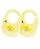 StarAndDaisy Reusable Silicone Baby Bib with Adjustable Buttons for Mess-Free Feeding, Weaning, and Easy Cleaning and Waterproof. (PACK OF 2-PRINTED YELLOW)