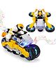 Electric Stunt Transformable Motorcycle Toy  LED Lights, Music, Automatic Movement | Self-Driving Stunt Bike for Kids | Interactive Car Gift for Boys & Girls