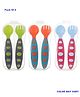 Baby Miniature Children's Baby Silicone Spoon Fork Set Eating Training Rice Paste Spoon Feeding Tableware-Pack of 2-Color May Vary