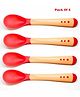 Baby Miniature Temperature Sensing Spoon Pack of 4 - Red