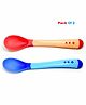 Baby Miniature Temperature Sensing Spoon Pack of 2 - Blue Red