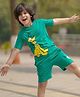 Nap Chief Cotton Pluto Printed Half Sleeves Relaxed Fit T-Shirt With Shorts Set - Green