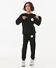 J&JP Cotton Half Sleeves Floral Printed Coordinating Tee & Joggers Set - Black