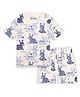 J&JP Cotton Half Sleeves Bunny Printed Tee & Coordinating Shorts Set - White