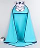 Doodle Poodle 100% Cotton Interlock Knit Hooded Towel with  Zebra Print L 75 x B 75 cm - Light Blue