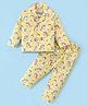 Rikidoos Cotton Woven Full Sleeves Unicorn Printed Coordinating Night Suit Set - Yellow