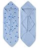 NINTARA BABY Ultra Absorbent Soft Pure Organic Cotton Hooded Towel Pack of 2 - Blue