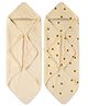 NINTARA BABY Ultra Absorbent Soft Pure Organic Cotton Hooded Towel Pack of 2 - Beige