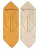 NINTARA BABY Ultra Absorbent Soft Pure Organic Cotton Hooded Towel Pack of 2 - Multicolour