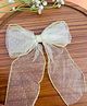 Radhya accessories Bow Applique Detailed Polka Dots Designed Hair Clip - Cream