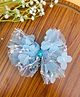 Radhya accessories Floral Designed Bow Applique Detailed Hair Clip - Blue