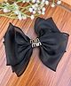 Radhya accessories Bow Applique Detailed Min Min Text Designed Hair Clip - Black
