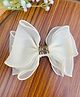 Radhya accessories Bow Applique Detailed Min Min Text Designed Hair Clip - White