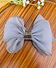 Radhya accessories Bow Applique Detailed Min Min Text Designed Hair Clip - Grey
