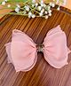 Radhya accessories Bow Applique Detailed Min Min Text Designed Hair Clip - Peach