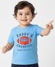 Doodle Poodle 100% Cotton Knit Half Sleeves T-Shirt with Daddy's Champion Text Print - Blue