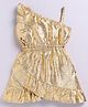 M'andy One Shoulder Sleeveless Metallic Dress - Golden