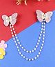 Asthetika Butterfly Designed Sequins Embellished Hair Clip With Beaded Chain - Pink