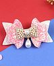 Asthetika Bow Designed Sequins & Pearls Embellished Hair Clip - Pink