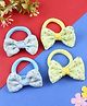 Asthetika Set Of 2 Bow Applique Detailed Hair Rubber Bands - Blue & Yellow