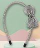 Asthetika Beads Embellished Bow Applique Detailed Hair Band - Silver