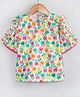 Hugsntugs Cotton Half Sleeves Tulip Flower Motifs Printed Top - Multi Colour
