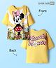 Pine Kids Disney Single Jersey Knit Oversize Drop Shoulder Half Sleeves T-Shirt with Front and Back Minnie Mouse Graphics - Yellow