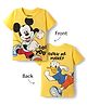 Babyhug Disney Single Jersey Knit Half Sleeves T-Shirt with Front and Back Mickey and Friends Graphics - Yellow