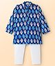Ridokidz Full Sleeves Abstract Printed Kurta Pyjama - Blue