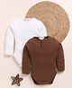 Cot & Candy Organic Cotton Pack Of 2 Full Sleeve Solid Onesies - White