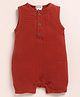 Cot & Candy Muslin Sleeveless Solid Romper - Brown