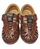 yoyo Glossy Design Velcro Closure Formal Shoes - Tan