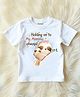 KNITROOT Cotton Lycra Mothers Day Theme Half Sleeves Holding On To My Mumma Always Text Printed Tee - White