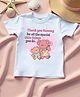 KNITROOT Cotton Lycra Mothers Day Theme Half Sleeves Thank You Mommy For All The Special Little Things You Do Text Printed Tee - White