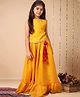 NEUDIS Sleeveless Leheriya Printed & Gota Lace Embellished Coordinating Lehenga Choli Set - Yellow