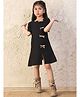 NEUDIS Cotton Half Sleeves Bow Applique Detailed Dress - Black