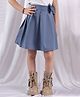 NEUDIS Cotton Bow Applique Detailed Pleated Skirt - Blue