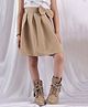 NEUDIS Cotton Bow Applique Detailed Pleated Skirt - Beige
